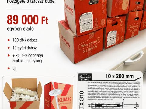 Klimas / Wkręt-met LTX 10x260 hőszigetelő tárcsás dübel eladó Klimas / Wkręt-met LTX 10x260 hőszigetelő tárcsás dübel eladó