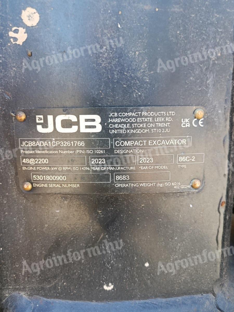 86c JCB 86C-2 / 2023 / Lízing 20%-tól - BUDAPEST 1011 Budapest (I. kerület ...
