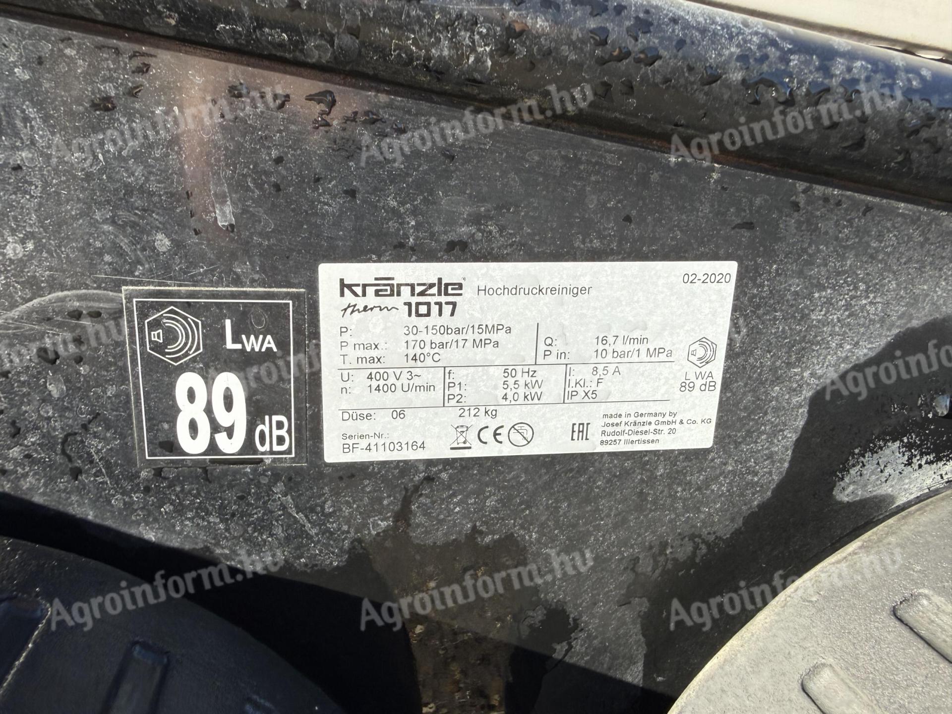 1017 Kränzle therm 1017 ipari magasnyomású mosó - Baranya vármegye 7824 ...