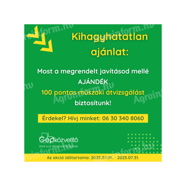 AJÁNDÉK 100 pontos műszaki átvizsgálás ÚJ, KEDVEZŐ ÁRON, GARANCIÁVAL!
