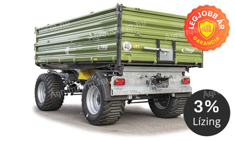 Fliegl DK 140  kéttengelyes három oldalra billentő pótkocsi (14 t) ÚJ, KEDVEZŐ ÁRON, GARANCIÁVAL!