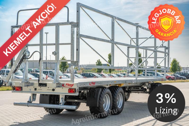 Fliegl DPW 210 BL Ultra  háromtengelyes bálaszállító pótkocsi rakományrögzítéssel ÚJ, KEDVEZŐ ÁRON, GARANCIÁVAL!
