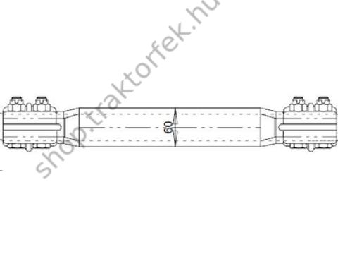 Panhard kitámasztó cső OE - 430mm, bilincsekkel