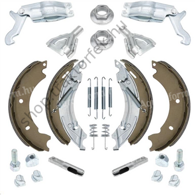 KNOTT fékpofa szett (200x50x4mm - 4 db, rugókkal és kiegészítőkkel ) + fékműködtetővel , utángyártott