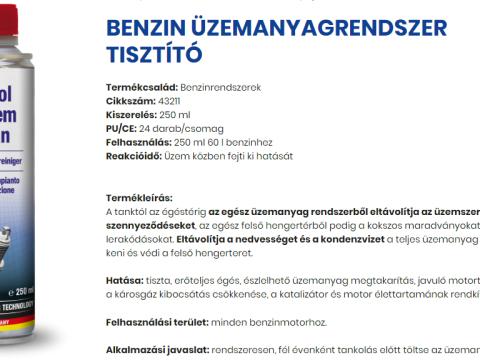 43211/PRO/U AUTOPROFI BENZIN Ü.A.RENDSZER TISZTÍTÓ 250ML