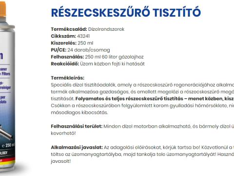 43241/PRO/U AUTOPROFI DPF TISZTÍTÓ 250ML 43241/PRO/U AUTOPROFI DPF TISZTÍTÓ 250ML