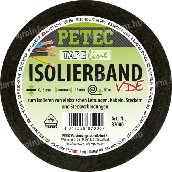 87000/PET/U PETEC SZIGETELŐSZALAG 15 MM X 0,15 MM X 10 MNV