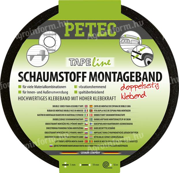 87200/PET/U PETEC KÉTOLDALAS RAGASZTÓ 19MM X 1MM X 10M NV