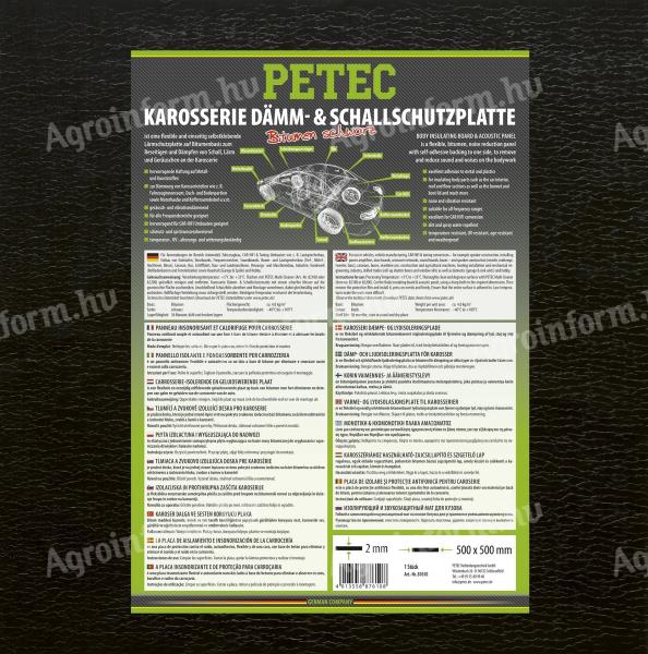 87610/PET/U PETEC HANGSZIGETELŐ BITUMEN LEMEZ FEKETE 500NV