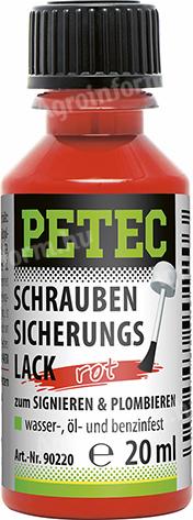 90220/PET/U PETEC Csavar jelölő lakk piros 20ML   V