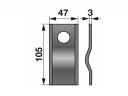 ZTR fűkasza penge (forgókés) 105x47x3mm, Furat:21 mm