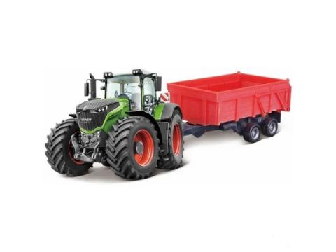 játék traktor Fendt 1000 Vario, billenős pótkocsival, Burago játék traktor Fendt 1000 Vario, billenős pótkocsival, Burago