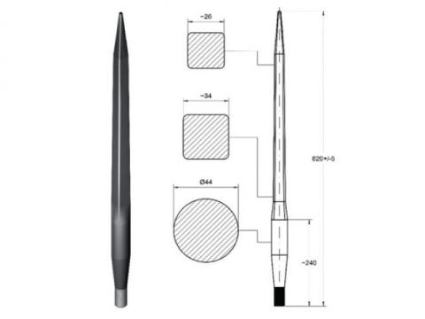 Homlokrakodó tüske, bálatüske, L=820, M28x1,5 ( SHW) Homlokrakodó tüske, bálatüske, L=820, M28x1,5 ( SHW)