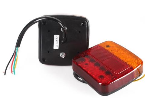 lámpa piros-sárga, hátsó lámpa, LED kocka 100x100x40mm (utánfútó lámpa) 12V lámpa piros-sárga, hátsó lámpa, LED kocka 100x100x40mm (utánfútó lámpa) 12V