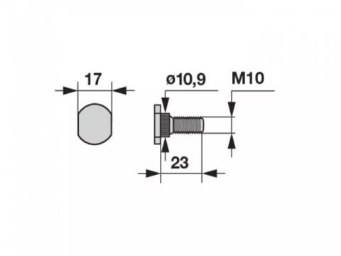 Pöttinger csúszótalp csavar (rovátkolt) M10x22 Pöttinger csúszótalp csavar (rovátkolt) M10x22