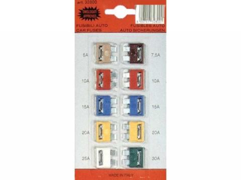 biztosíték készlet késes 10 darabos, Olasz biztosíték készlet késes 10 darabos, Olasz