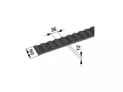 Ékszíj burgonyafelszedőhöz V-profil, 36 mm-es osztás Ékszíj burgonyafelszedőhöz V-profil, 36 mm-es osztás