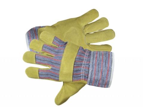 Védőkesztyű kombinált, hasított bőr, 10-es