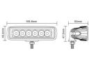 lámpa munka 6 LED,  10-30V LED 18W 1260 lm