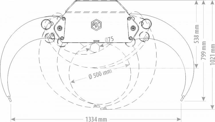 FK Machinery Rönkcsipesz forgókotróhoz (max 3000kg)