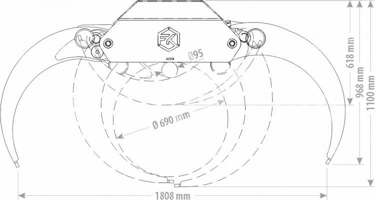 FK Machinery Rönkcsipesz forgókotróhoz (max 4800kg)