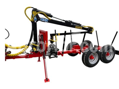 KTS 4 tonnás erdészeti pótkocsi hidraulikus rakodódaruval KTS 4 tonnás erdészeti pótkocsi hidraulikus rakodódaruval