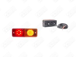 Hátsólámpa lengyel LED 205x70x65 mm, 12-24V, IP66/68, WAS