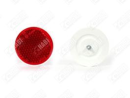 Kör alakú piros prizma PLASTIC csavaros d=85 mm, WAS