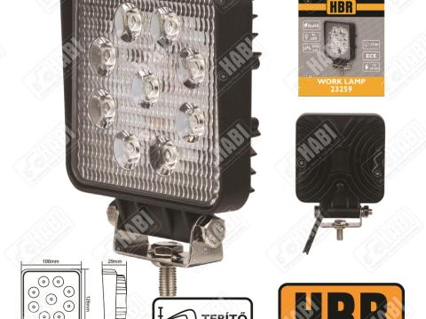 Munkalámpa LED 27W kocka, 2070 Lumen, 105x106x30mm, 10-30V, IP67, HBR Munkalámpa LED 27W kocka, 2070 Lumen, 105x106x30mm, 10-30V, IP67, HBR