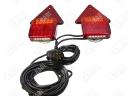 Hátsólámpa párban mágneses sárga/piros LED háromszög alakú prizmával 7,5 m vezetékkel 12 V
