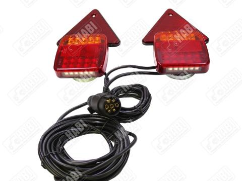 Hátsólámpa párban mágneses sárga/piros LED háromszög alakú prizmával 7,5 m vezetékkel 12 V Hátsólámpa párban mágneses sárga/piros LED háromszög alakú prizmával 7,5 m vezetékkel 12 V