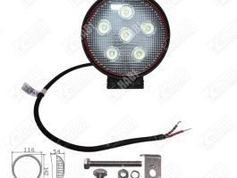 Munkalámpa LED 18W kör, 116x142x54mm, 1510 Lumen, 10-30V, IP67