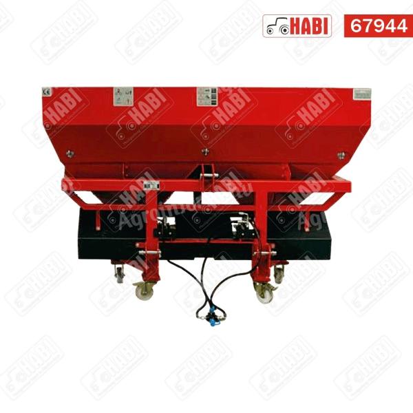 Műtrágyaszóró 2 tárcsás 1500L, saválló tárcsákkal, 24m szórási szélesség, ponyvával, kardánnal /török/