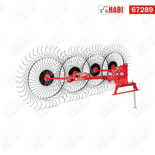 PZK-4 csillagkerekes rendsodró függesztett, állítható kerékszög /4 kerekes/ 6,5mm-es fogakkal