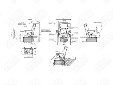 Vezetőülés 400 mm mechanikus rugózás