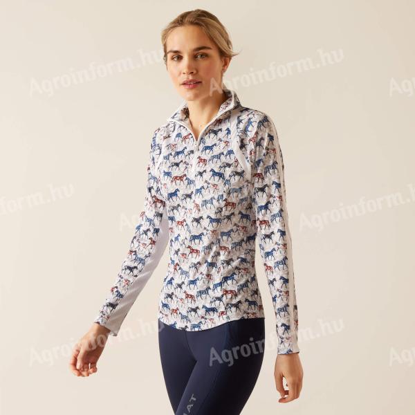 Ariat Sunstopper 3.0 1/4 Zip női baselayer, painter ponies, XS