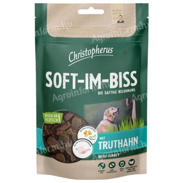 Christopherus Dog Jutalomfalat Grain Free Soft-Im-Biss Pulyka 125g