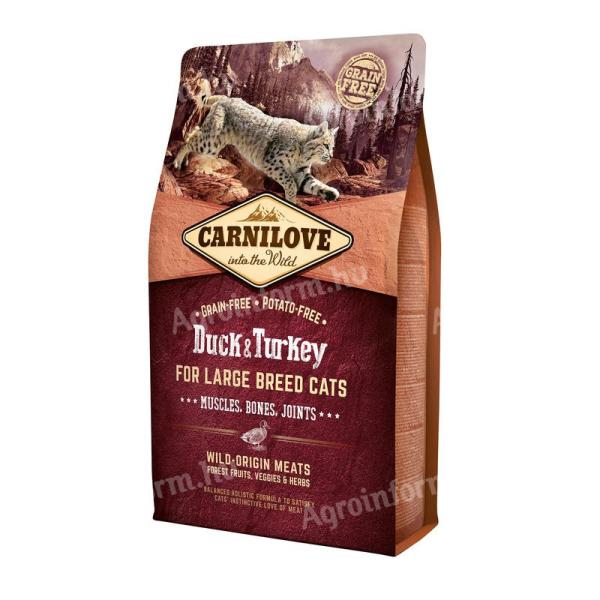 Carnilove Cat Duck & Turkey Large Breed – Muscles, Bones, Joints- Kacsa és Pulyka Hússal 2kg