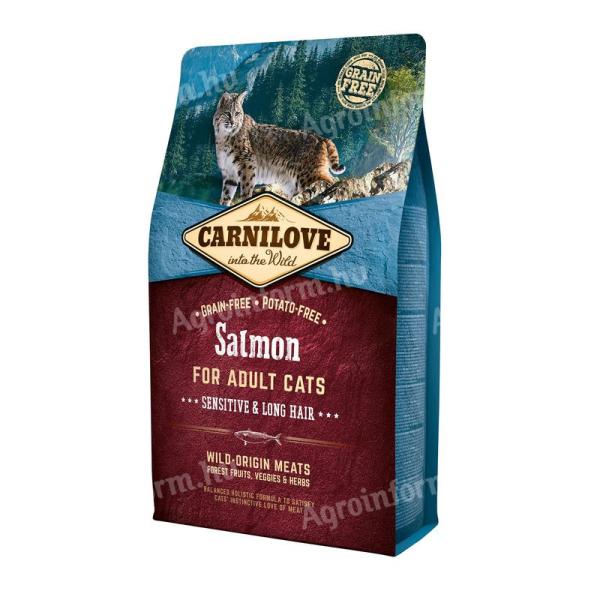 Carnilove Cat Adult Salmon Sensitive & Long Hair- Lazac Hússal 2kg