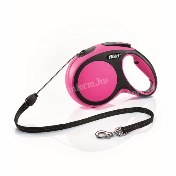 Flexi New Comfort zsinóros automata póráz M 8m 20kg-ig pink