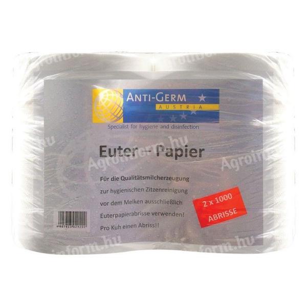 Tőgytörlő Papír (euterpapier) 2x1000 Nedvesíthető (Kemény)