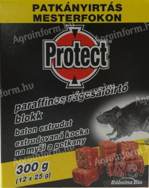 Protect paraffinos rágcsálóirtó blokk 300 g