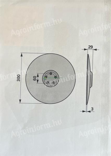Pöttinger vetőgép tárcsa 300mm