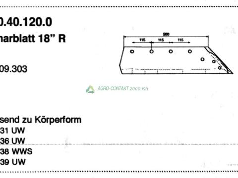 Eredeti ,gyári Pöttinger Servo eke alkatrész ekevas jobb Eredeti ,gyári Pöttinger Servo eke alkatrész ekevas jobb
