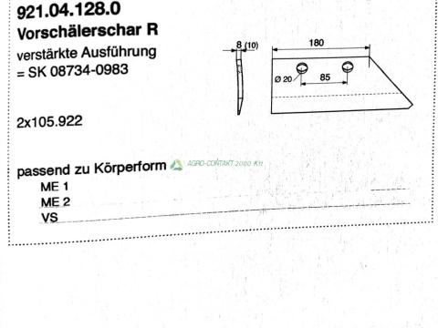 Eredeti ,gyári Pöttinger Servo eke alkatrész előhántó ekevas Eredeti ,gyári Pöttinger Servo eke alkatrész előhántó ekevas