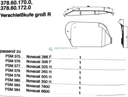 Eredeti ,gyári Pöttinger Novacat fűkasza csúszótalp jobb