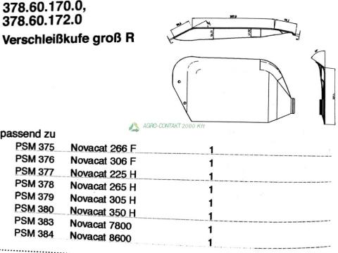 Eredeti ,gyári Pöttinger Novacat fűkasza csúszótalp jobb Eredeti ,gyári Pöttinger Novacat fűkasza csúszótalp jobb