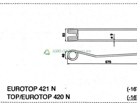 Eredeti ,gyári Pöttinger Top Eurotop rendsodró fog Eredeti ,gyári Pöttinger Top Eurotop rendsodró fog
