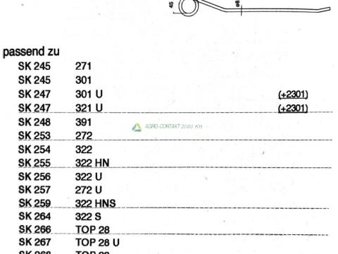 Eredeti ,gyári Pöttinger Top Eurotop rendsodró fog Eredeti ,gyári Pöttinger Top Eurotop rendsodró fog