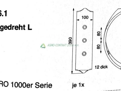 Eredeti ,gyári Pöttinger Synkro kultivátor csavartkés bal Eredeti ,gyári Pöttinger Synkro kultivátor csavartkés bal